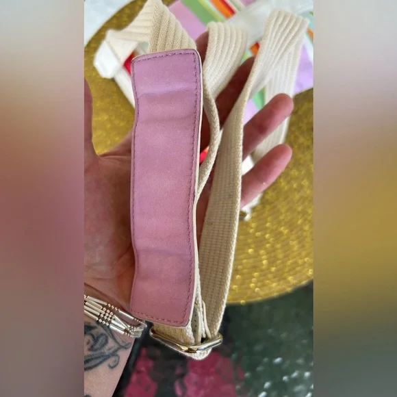 COACH BEACH MULTICOLORED STRIPED SWINGBACK CROSSBODY. EUC one pen mark on front. - Picture 6 of 11